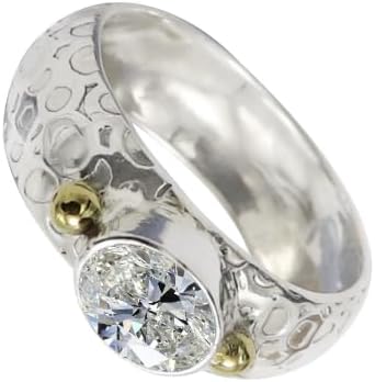 SILVERNROCK Moissanite Gemstone Silver plated Meditation Ring Handmade For Men W