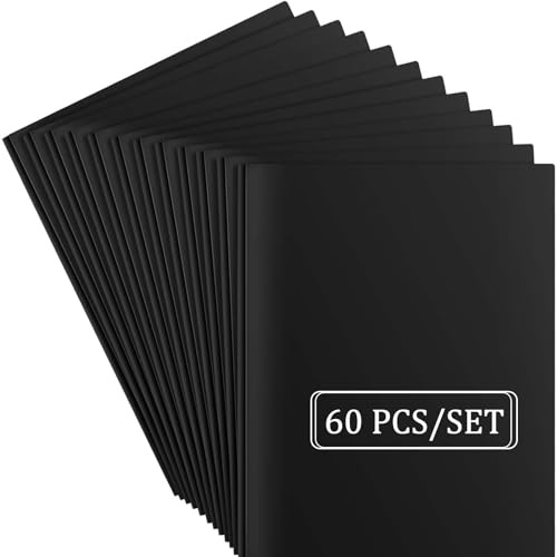 Heavy Duty Plastic Folder, 60 Pack, Pocket Folder with brads, Letter Size Poly File, Plastic Folders with 3 Prongs Fasteners - Black by ViVin - Image 7
