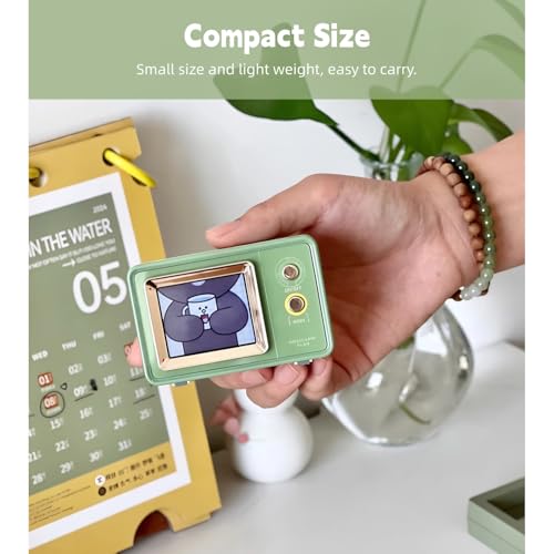 Image of Yoidesu Portable Bluetooth Speaker with Lyrics Display, Vintage Desk Speaker with Clock Calendar, HiFi Sound, Dynamic Scene Lyrics, Compact Speaker for Home Outdoors Travel