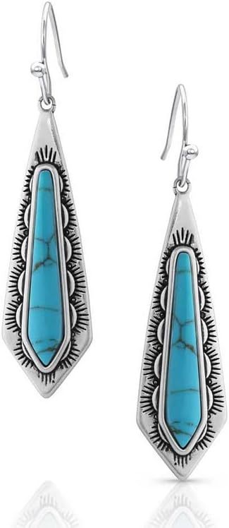 Montana Silversmiths Women's Southwest Turquoise Stream Earrings - ER5254 One Size