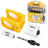 KATA 1-3/8' - 1-3/4' Bi-Metal Door Lock Installation Kit for Metal and Wood Doors with Guide Template, Deadbolt Installation Kit and Door Hole Saw Kit, M42 Steel