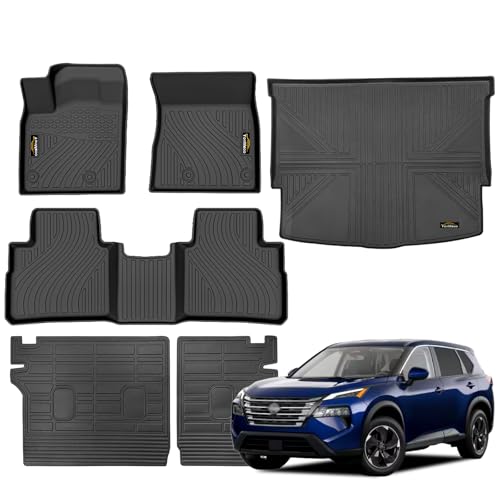 Floor mats for Nissan Rogue (2021-2025) full set including trunk and backrest mats