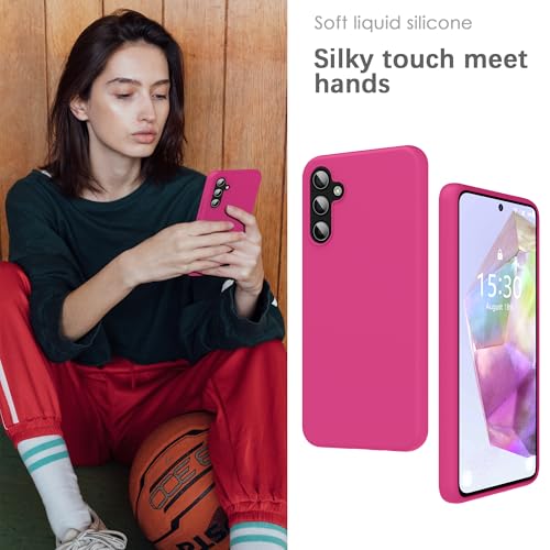Image of YATWIN Silicone Back Case for Samsung Galaxy A35, Soft-Touch Phone Back Cover for Samsung Galaxy A35 - Magenta