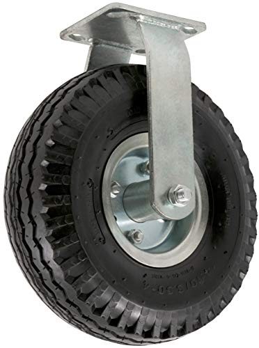 Shepherd Hardware Pneumatic Caster Wheel with Rigid Top Plate, Air Filled Wheel Provides a Cushioned Ride and Shock Absorption Best Suited for Outdoor Use, 10 Inch