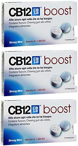 CB12 Boost Sugar Free Gum - Strong Mint (3 x Packs)