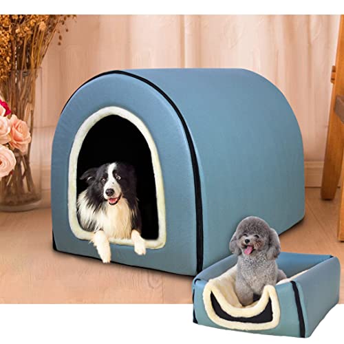 ペットベッド ドーム型 ペットハウス 2way 犬猫用 室内用 オールシーズン ふわふわ クッション付き 犬小屋 屋根付き 猫 テント おしゃれ 洗える 折りたたみ可 寝床 冷暖房 ホットカーペット対応 ペット用品 大 中型犬用 ベッド xxl