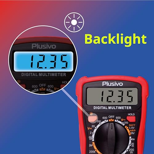 Plusivo EAN0721248989420 Multimeter Tester Digital Multimeter 2000 Counts Ohm Volt Amp Meter Multi Tester Voltmeter For Ac Dc Voltage thumb #2