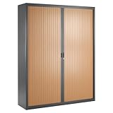 Des tons chaleureux pour ces armoires fonctionnelles adaptées à tous les volumes de classement.