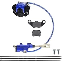 PRO BAT Rear Brake Master Cylinder Caliper With Brake Pad Assembly for 50cc 70cc 90cc 110cc 125cc Chinese Quad ATV Kids Four Wheeler Taotao Coolster Blue