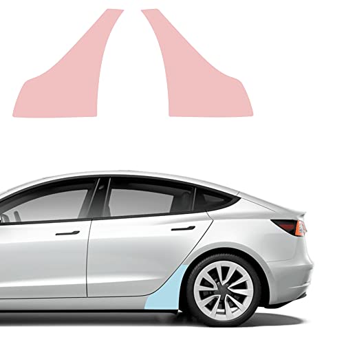 TWRAPS Partial Rear Fenders & Rockers PPF for Tesla Model 3 2017-2025, Clear Self Healing 10mil Paint Protection Film Shield Cover, High Impact Area Precut Kit Accessories