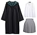 Produktbild AOGD Kinder Erwachsene Cosplay Kostüm Harry Film Pullover Pulli Fanartikel Uniform Outfit Set Damen Herren Krawatte Schal Hemd Rock Hosen Karneval Verkleidung Fasching Halloween Fancy Dress S-2XL