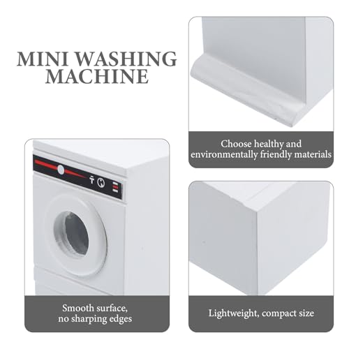 Toyvian Dollhouse Washing Machine Mini Cloth Washer Dryer Model Minihouse Laundry Machine Miniature for Dollhouse Furniture Accessories - Thumbnail 6
