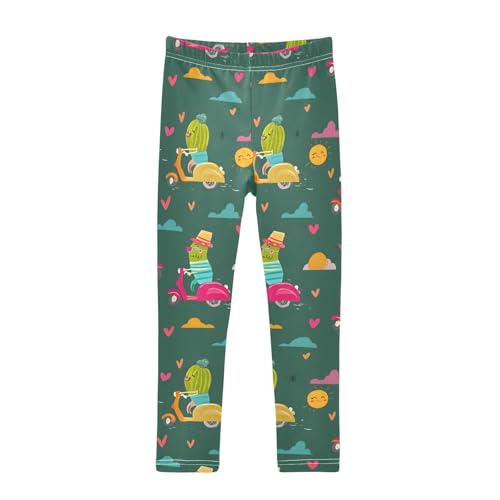 ALAZA Girls' Leggings Children's Yoga Pants Skinny Printed Dance Pineapple Cycling Cute Comfortable 4T
