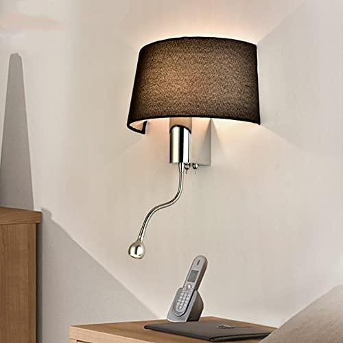 Apliques de cabecera de dormitorio murale LED modernos con pantalla de lino luz cálida 2