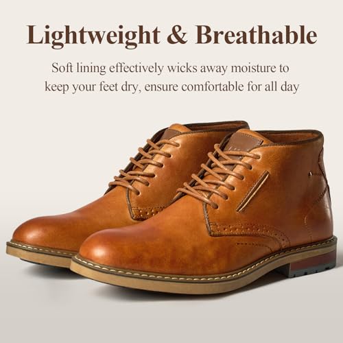 Image of Arkbird Mens Chukka Dress Boots Genuine Leather Suede Classic Fashion Casual Ankle Lace-up Dress Boots for Men