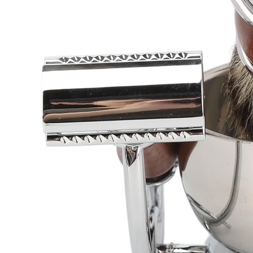 4 in 1 Men's Shaving Set, Shaving Brush and Bowl Shaving Brush Set, Men's Old Fashioned Razors Set Beard Care Set, Beard Brush Beard Trimmer Trimming Soap Bowl Beard Trimmer Stand - Image 6