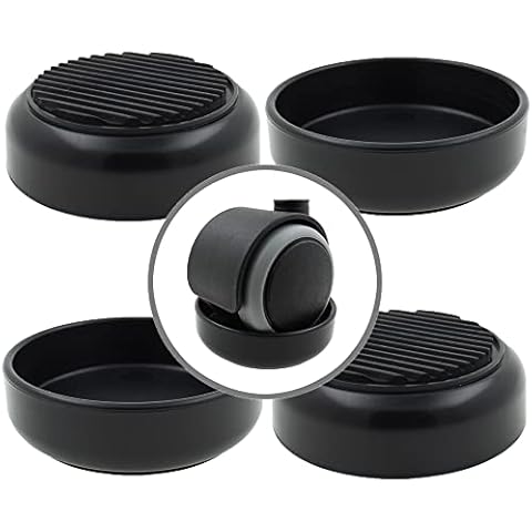 Lifeswonderful - 4x Rubber Base Black Castor Cups - Non Slip - Protect Your Floors & Prevent Furniture from Moving or Rolling Cover