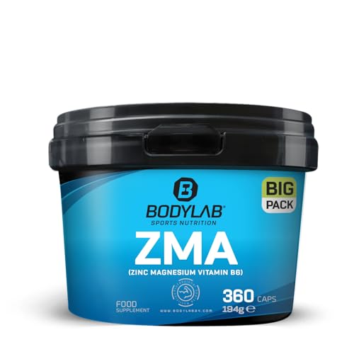 Bodylab24 BIG PACK ZMA 360 Kapseln, mit Zink, Magnesium, Vitamin B6 + B5 und Vitamin D3, hochdosierter Komplex, unterstützt Muskelfunktion und Immunsystem