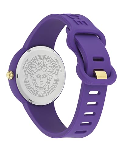 Versace Medusa Pop Collection Luxury Womens Watch Timepieces with a Purple Strap, Case and Dial3
