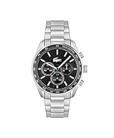 Lacoste Men's Boston Stainless Steel Quartz Fashion Chronograph Watch, 2011347, Black, 34 mm