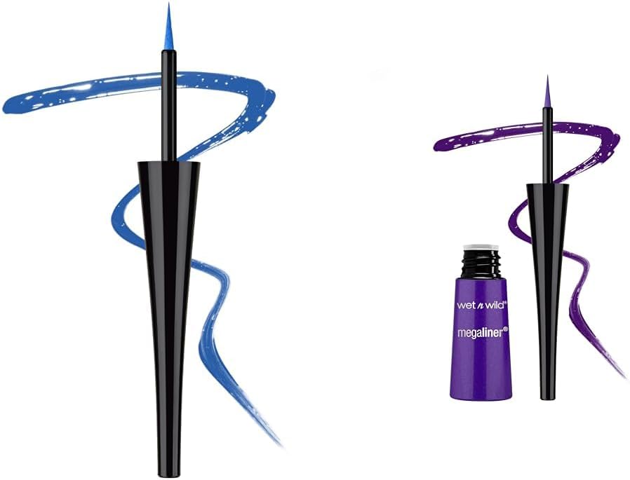 wet n wild MegaLiner Liquid Eyeliner Voltage Blue & Electric Purple 2 Pack