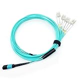 Karono MPO/MTP Breakout Cable, MPO/MTP to 8 x LC (4 Duplex), 40GbE QSFP 40GBase-SR4, OM3 Fanout...