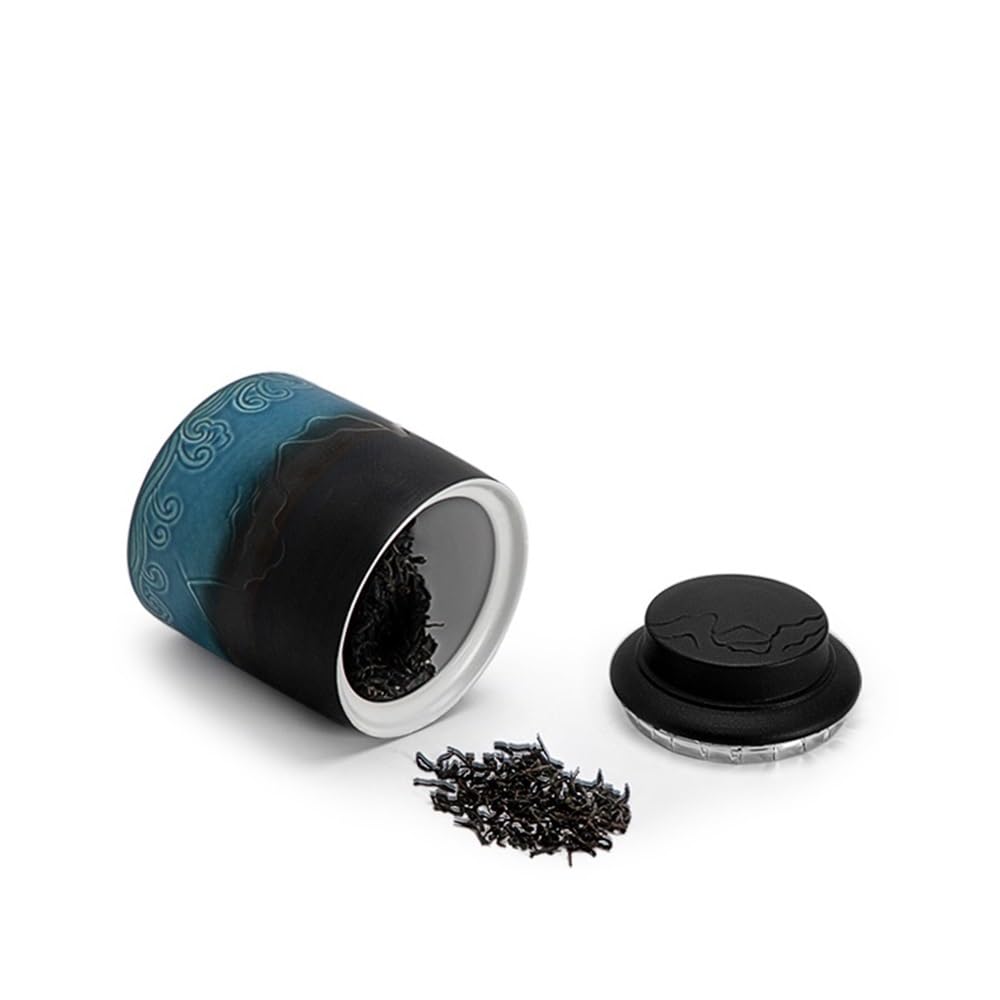 Kanister für Tee, Kaffee und Zucker Große versiegelte Teedose aus Keramik for zu Hause mit Deckel(Weiß)