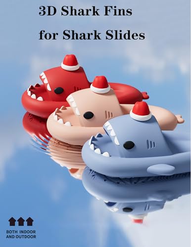 Jfxgjuv Ice Cream Topper Shark Slipper, Ice Cream Shark Slides, Shark Slides with 3D Funny Fins, Unisex Cloudy Shark Slippers, EVA Open Toe Shower Pool Beach Shoes2