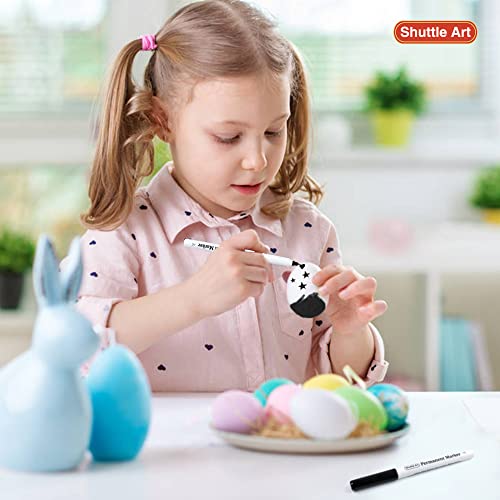 Shuttle Art Permanent Marker, 30 Pack Ultra Fine Point Black Permanent Marker Set, Works On Plastic,Wood,Stone,Metal And Glass For Doodling, Marking #TOP4