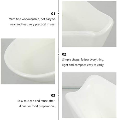 UPKOCH 4 Pcs Ceramic Spoon Rest Coffee Spoon Rest Small Teaspoon Holder Coffee Stirrers Rest Rack for Home Kitchen Bar