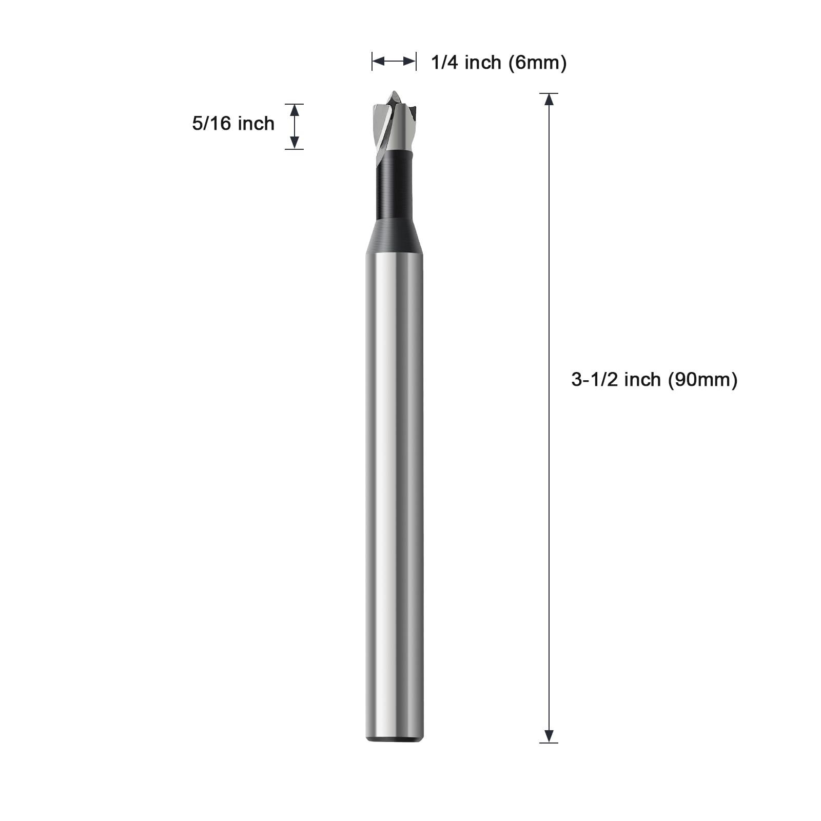 HSAWBIT 6mm Forstner Drill Bit for Woodworking Forstner Bit Wood Drill Bits for Holes Hinge Cutter (diameter 6mm, length 90mm - Image 2