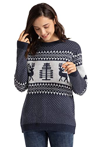 Weihnachtspullover für Damen von Cindeyar mit gestricktem Design