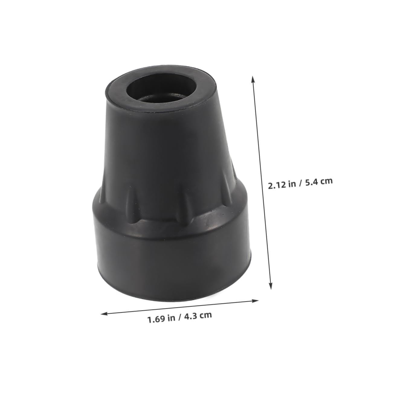 Beavorty 19mm Walking Stick Foot Pads Trekking Pole Rubber Tips and Secure Fit for Hiking Sticks Black