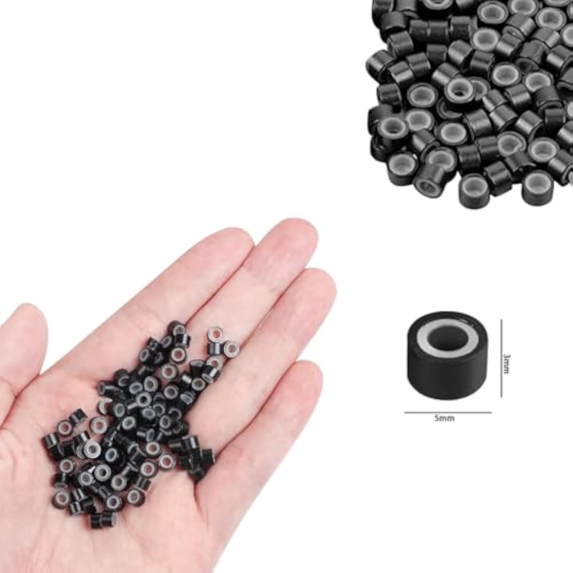 Micro Rings for Pre-Bonded I Tip Human Hair Extensions, 500 Pcs