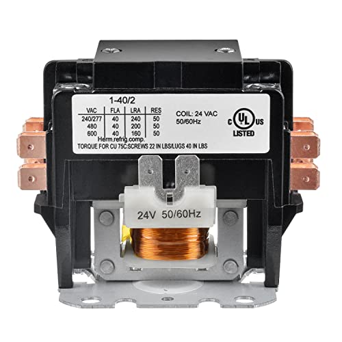 Bojack 2 Poles Fla 40 Amp Coil 24 Vac Air Conditioner Condenser Compressor Contactor Ac Definite Purpose Contactor #TOP1