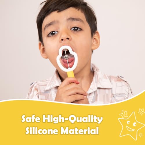 Image of Abley's Speech Therapy Tongue Exercise Tool | Professional Oral Motor Training Aid for Kids & Adults | Ideal for Speech Therapy & Tongue Strength Exercises | Yellow