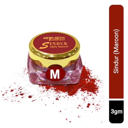 Keya Seth Aromatherapy 100% Natural Dust Sindoor Maroon with Herbs Extracts & Floral Pigments Kumkum, No side Effects & No Hair Fall -3gm - Image 2