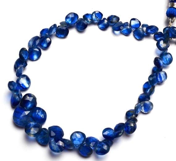 Kyanite naturelle en perles briolettes facettées de 5-8mm pour création de bijoux