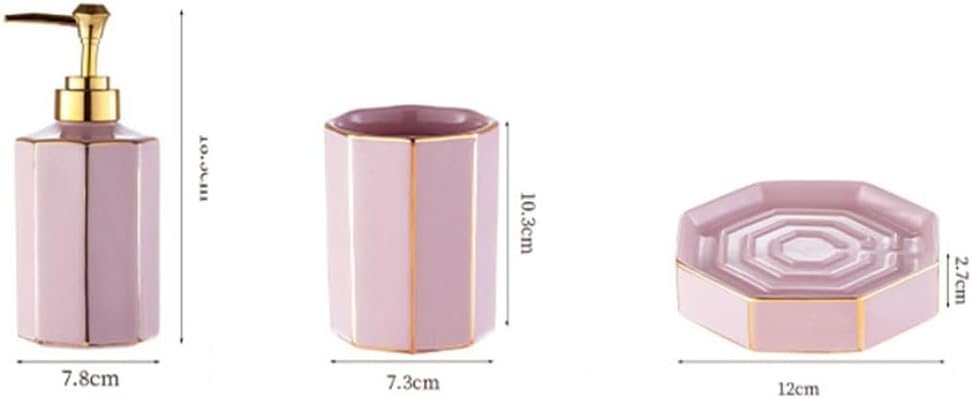 Pinks Gold Ceramic Bathroom Wash Set Mouthwash Cup Hand Sanitizer Bottle Hotel Bathroom Bathroom Four-Piece Set