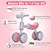 PerKidern Baby Balance Bike for 1-2 Year Old Boy Girl, Balance Bikes for 12-24 Months 4 Wheels Toddler Balance Bike, Baby Bike 1+ Years Toy First Birthday Gifts (Pink)