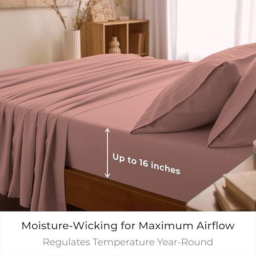 Image of Mellanni Twin Sheets Set - 3 PC Iconic Collection Bedding | Hotel Luxury, Extra Soft, Cooling Bed Sheets - Wrinkle, Fade, Stain Resistant (Twin, Coral)