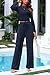 PRETTYGARDEN Women's 2 Piece Sets 2026 Fall Long Sleeve Crop Tops Wide Leg Pants Matching Outfit Tracksuits Spring Clothes (Navy,Medium)