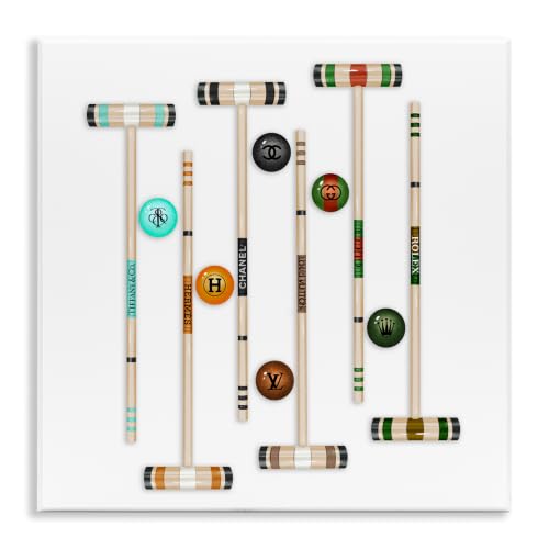 Upscale Fashion Croquet Glam, 12 x 12 Inch Mounted Print on Wall Plaque