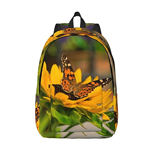 Sac à dos ordinateur portable S tournesol papillon pour fille garçon