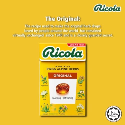 Ricola The Original Sugar Free Swiss Herbal Sweets 45g (Pack of 3)