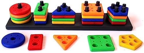 Geometric Shape Sorting Montesorri Toys for Kids|Educational Learning Activity Puzzle Block Toys for 1 to 3 Year Old Toddler,Multicolor