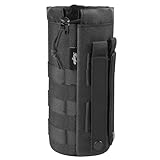 Haafoo Molle Water Bottle Holder - Upgraded 1000D Nylon Tactical Molle Water Bottle Pouch, Sports Water Bottle Bag Bottom Mesh Lining Hydration Carrier for Camping, Climbing, Hiking and Travelling