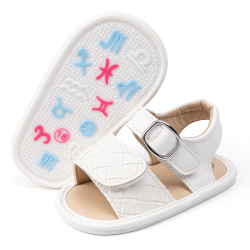 Image of Babelvit Infant Baby Girl Boy Sandals Comfort Premium Summer Outdoor Casual Beach Shoes with Flower Bowknot Anti Slip Rubber Sole Newborn Toddler Prewalker First Walking Shoes