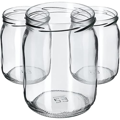 KADAX Lot de 16 bocaux de conservation de 540 ml avec couvercle à visser fi82 mm pour le conditionnement, la mise en conserve, la conservation et la...
