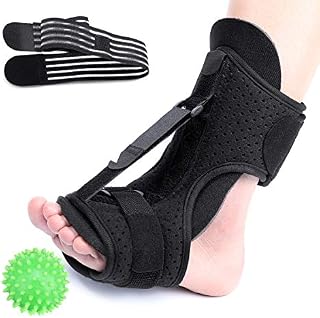 CHARMINER Plantar Fasciitis Night Splint Foot Drop Orthotic Brace, Adjustable Elastic Dorsal Splint